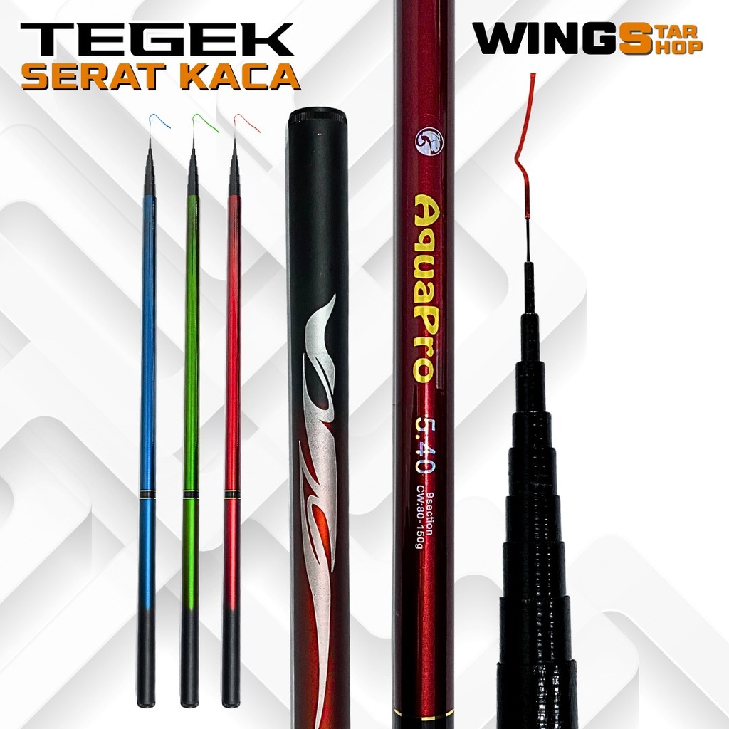 Joran Tegek 1.8M-6.3M Power Action Medium CW 80-150g Kualitas Tinggi Super Ringan Serat Kaca Joran Pancing Portabel Teleskopik Joran Pancing Joran Tegek Tongkat Mancing