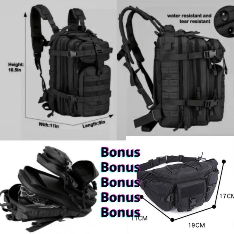 Jual Ransel Army 30L Tactical Buy 1 get 2 / Tas Survival outdoor / Tas ...