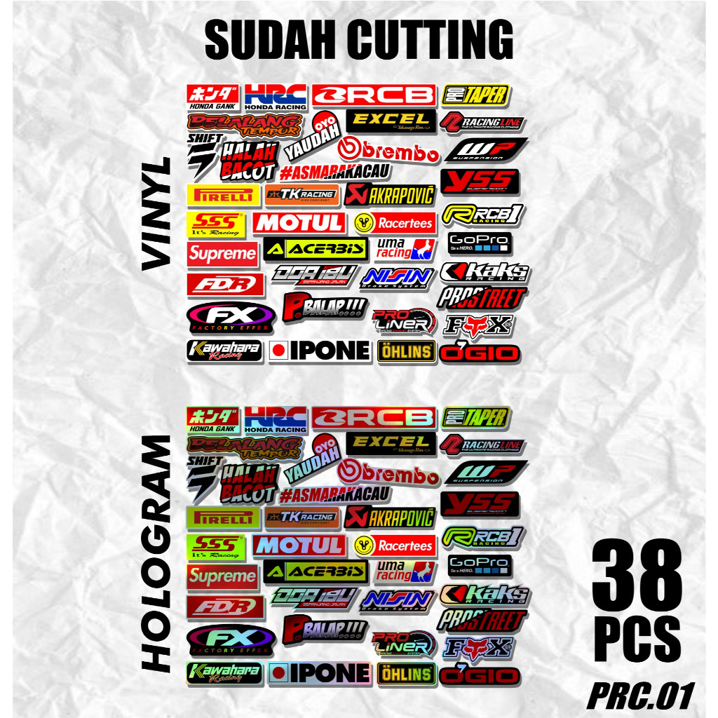 Jual Sticker Racing Hologram Sticker Pack Sticker Sponsor Racing ...