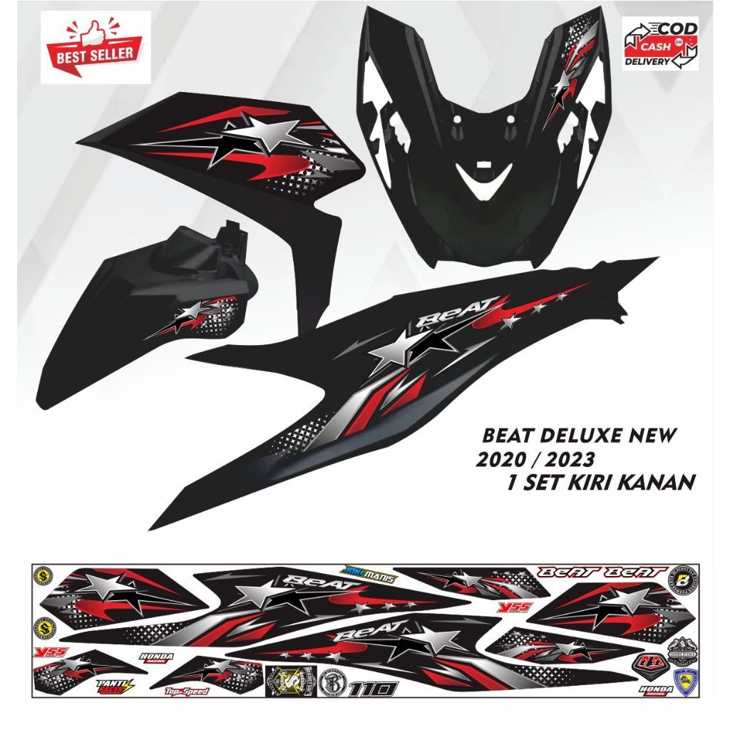 Jual STIKER VARIASI MOTIF KEREN NEW BEAT DELUXE STRIPING STRIPING ...