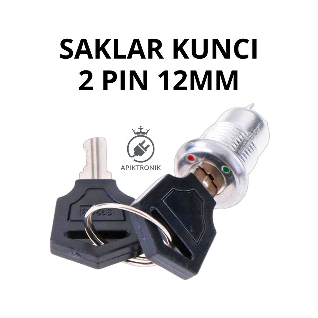 Jual Saklar Kunci 2 Pin 12mm – Security Lock Switch ON OFF + 2 Kunci ...