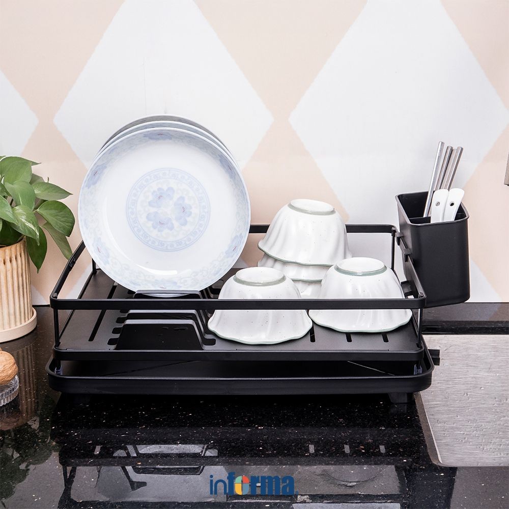 Jual Informa Dave Rak Piring 1 Tingkat - Hitam Dish Rack Tempat ...