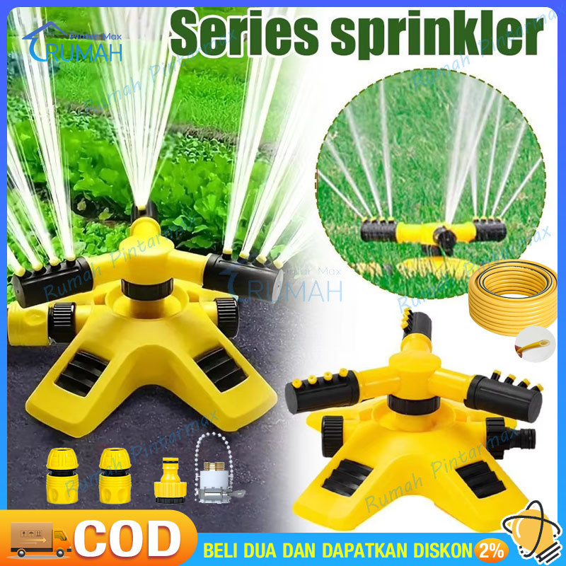 Set Sprinkler Spray Penyiram 360 Derajat Irigasi Taman Selang Penyiram Air Sistem Irigasi Otomatis