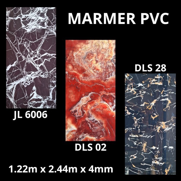 Jual marmer pvc 122 x 244 x 4mm / PVC Marmer Glosy | Shopee Indonesia