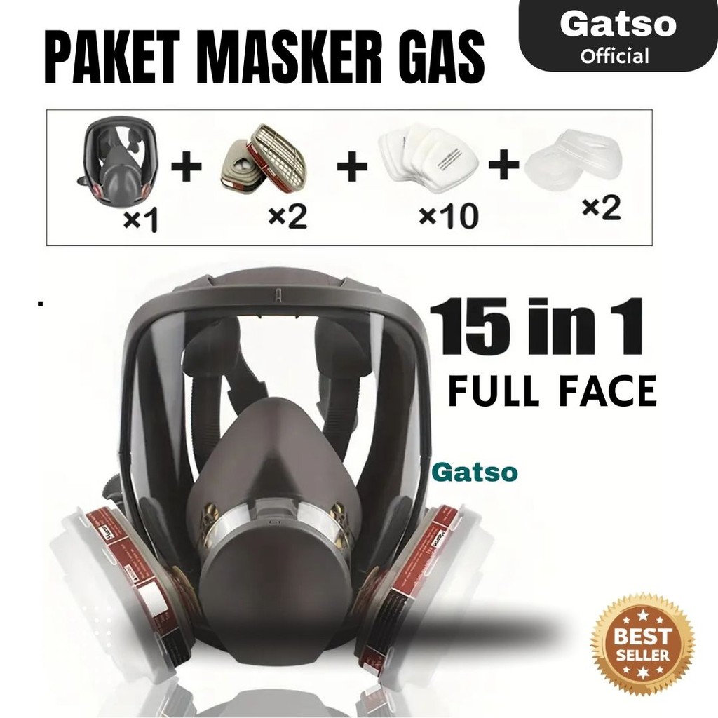 Jual Masker Respirator Gas Full Face Anti Dusk Industrial Mask Cat ...