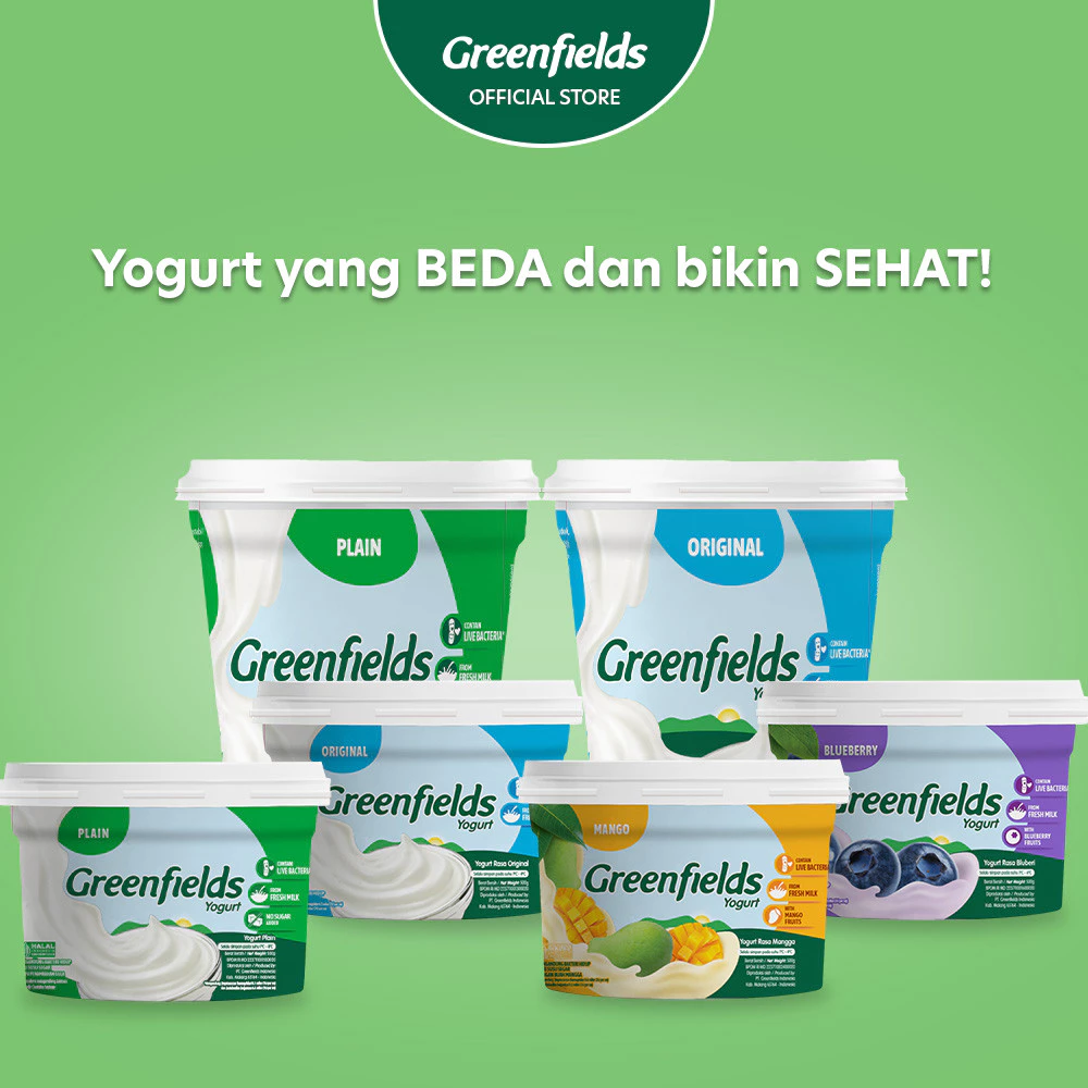 Perbandingan harga yogurt greenfields plain 1kg terbaru di Shopee