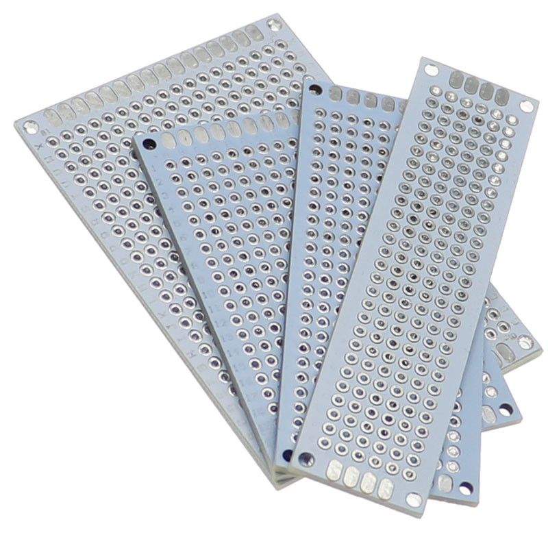 Produktbild von 8er Set Doppelseitige Prototyp-Leiterplatten – 2x8, 3x7, 5x7 & 4x6 Cm, Je 2 Stück