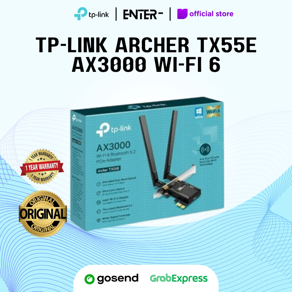 Jual Tp-link Archer TX55E AX3000 Wi-Fi 6 Bluetooth 5.2 PCIe Adapter ...