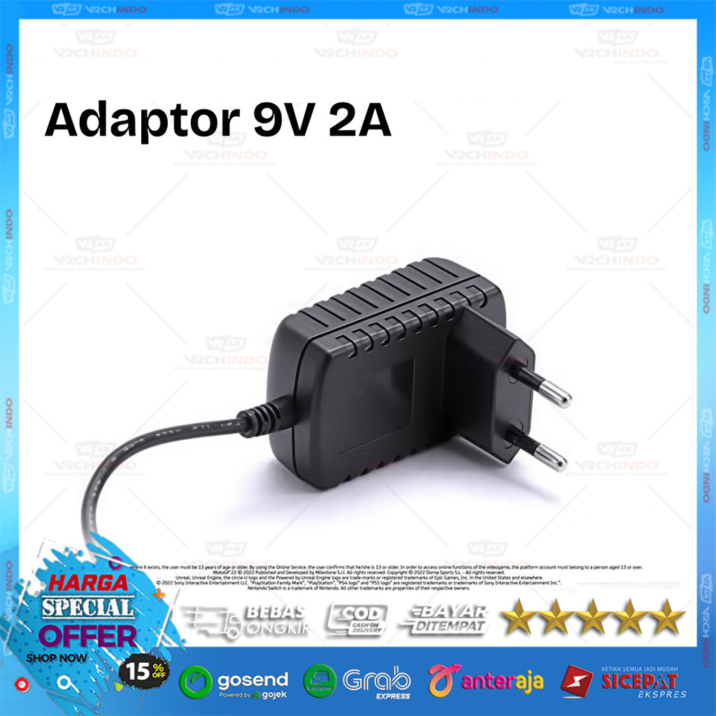 Jual Adaptor Power DC 9V 2A / Power Supply Universal CCTV Router Lampu ...