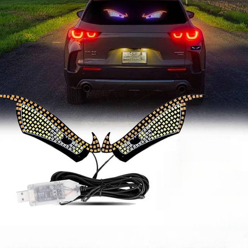 Jual Devil Eyes Car LED Rear Window Warning Lights Decorative Lights ...