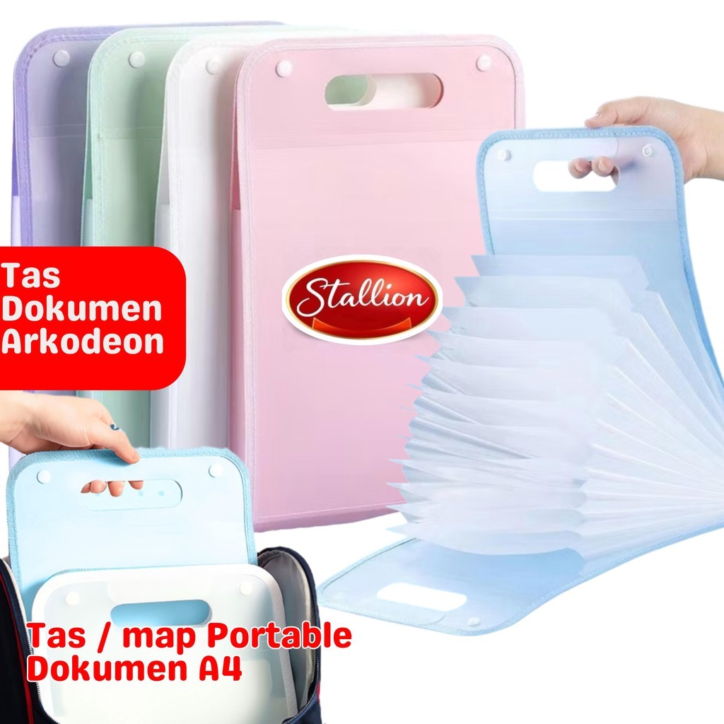 Tas File Dokumen A4 Warna Transparan Anti Air Handle Folder Map Multi Layer Tas Folder 13 Sekat Map