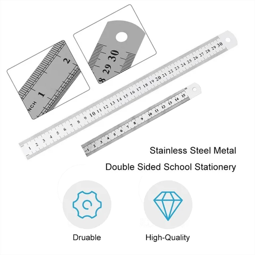 Jual NA Stainless Steel Ruler 15 cm 30 cm / Penggaris Besi Baja / ZN30 ...