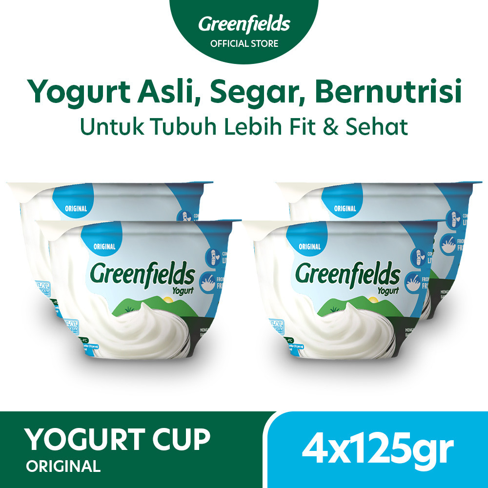 Jual [Bundling 4] Greenfields Yogurt Cup Original 125gr - Fresh Yogurt ...