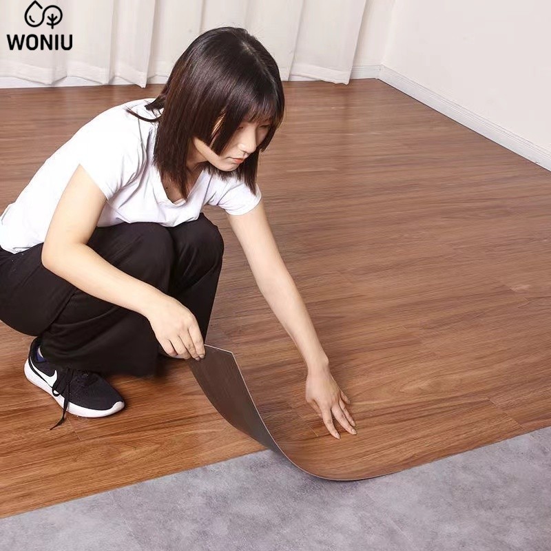 WONIU Vinyl Lantai Sticker Kayu 1box (36 Pcs) Vinil Lantai  Premium Flooring Vinil PVC High Quality Sticker Motif Kayu Vinyl Lantai Sticker 91.4cm x 15.2cm