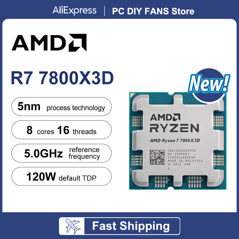 Jual AMD Ryzen 7 7800X3D New R7 7800x3d 8-Core 16-Thread 5.0GHz 5NM ...