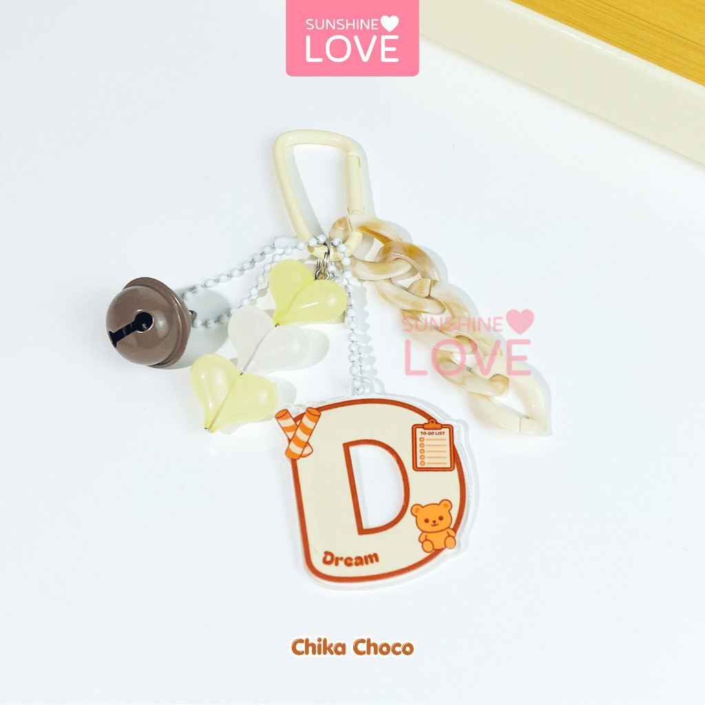 Sunshinelove - Chika Alphabet Bag Charm Keychain Gantungan Huruf Abjad  Kunci Tas