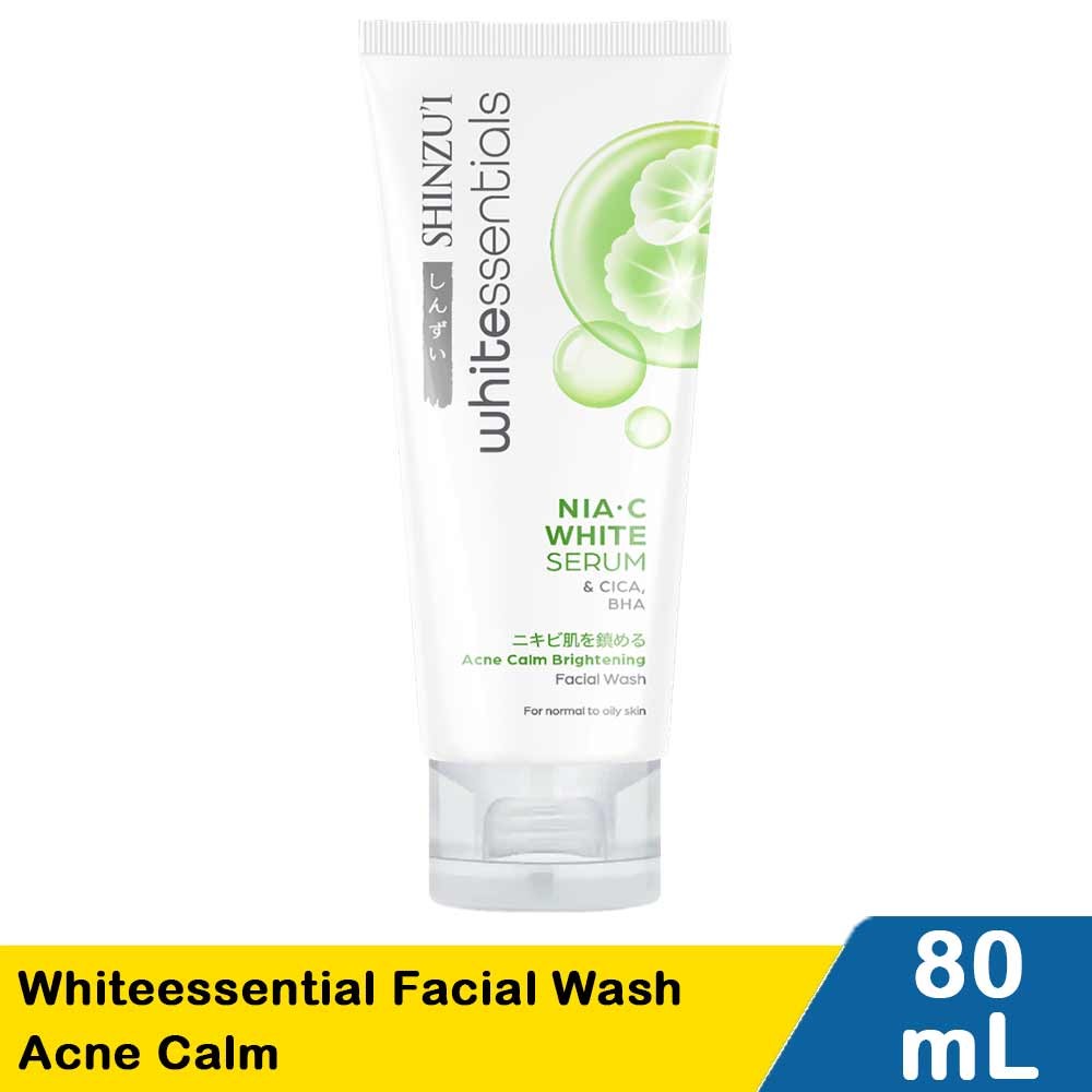 Jual SHINZU'I WHITEESSENTIAL FACIAL WASH ACNE CALM 80mL | Shopee Indonesia