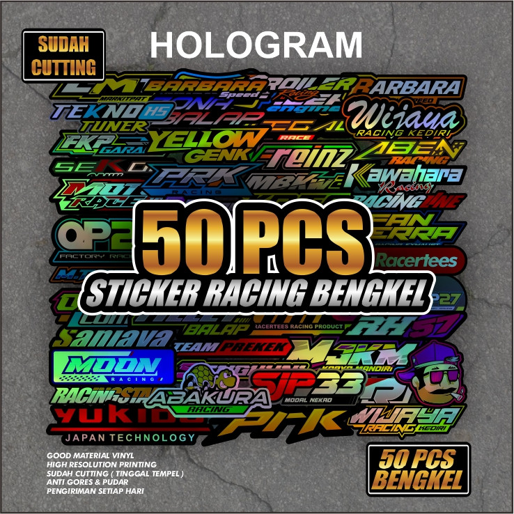 Jual Stiker sponsor racing bengkel balap isi 50 pcs stiker kece stiker ...