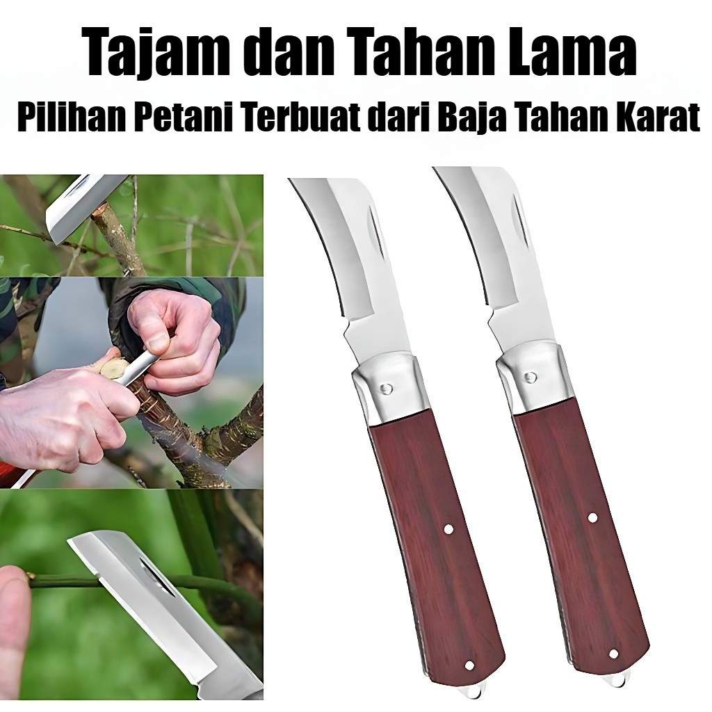 Pisau Okulasi Junior Nankai Pisau Lipat Okulasi Cangkok Tanaman Folding Grafting Knife Rosewood