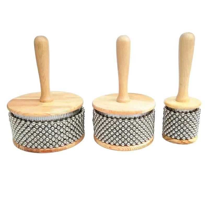 Jual Wooden Cabasa Metal Beaded Chain & Cylinder Pop Hand Shaker ...