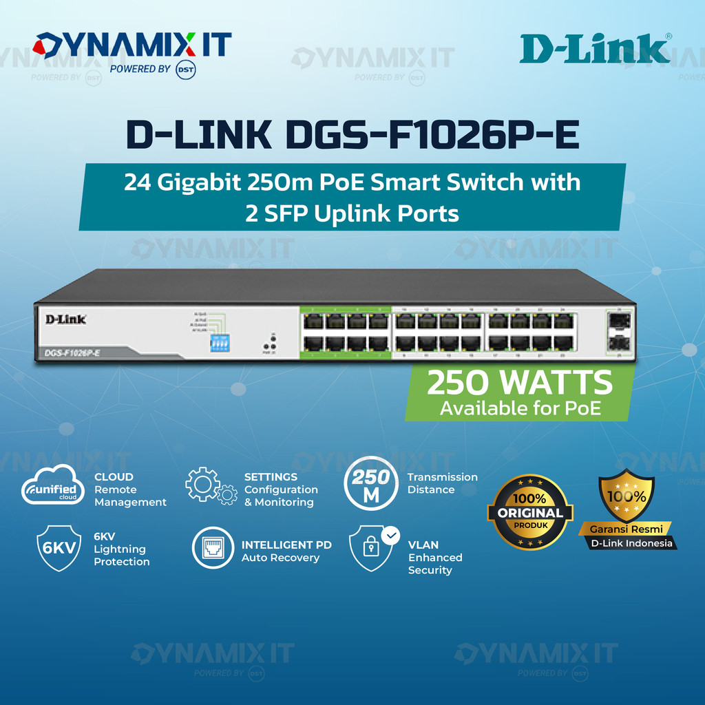 Jual D-LINK DGS-F1026P-E 24 Port | 24GE PoE + 2 SFP Ports 250m PoE ...