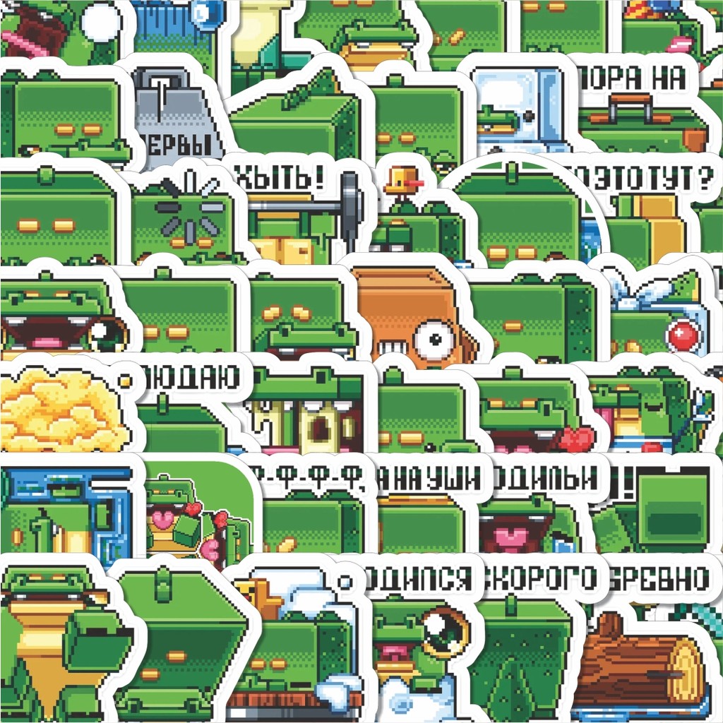 Jual Stiker Cutting Pack Stiker Funny character Crocy 8-Bit Version ...