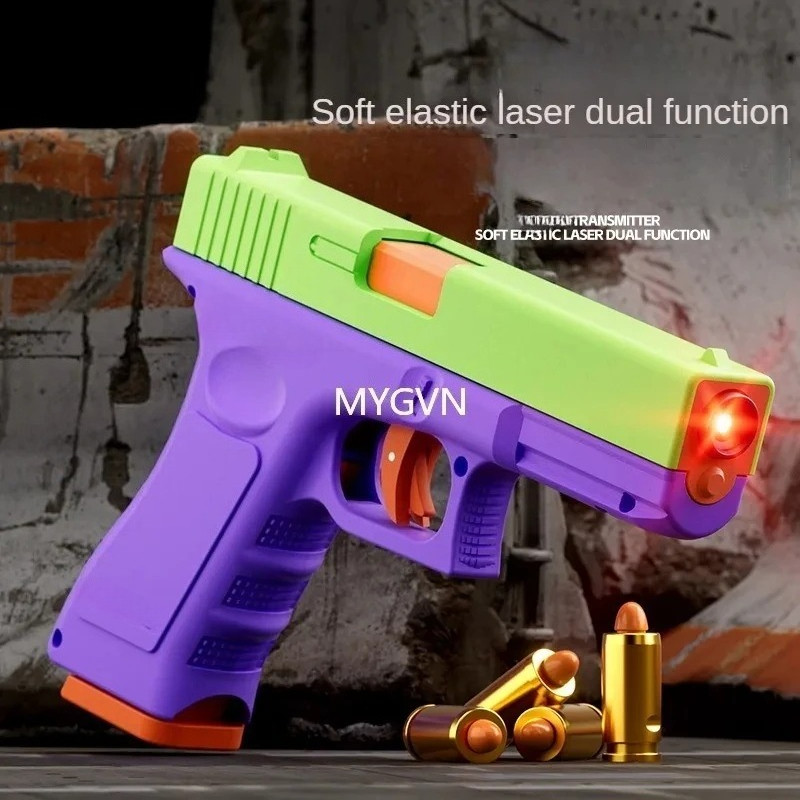 Jual Multi-functional Soft Bullets Laser Toy Gun Shell Ejected Manual ...