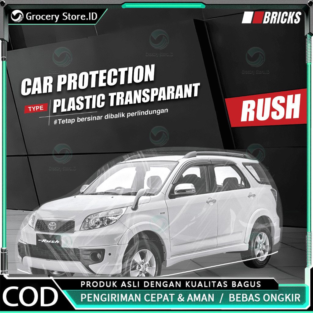 Transparan Sarung Mobil Plastik Rush Cover Mobil Toyota Rush Old Waterproof selimut mobil PE8 pelindung mobil