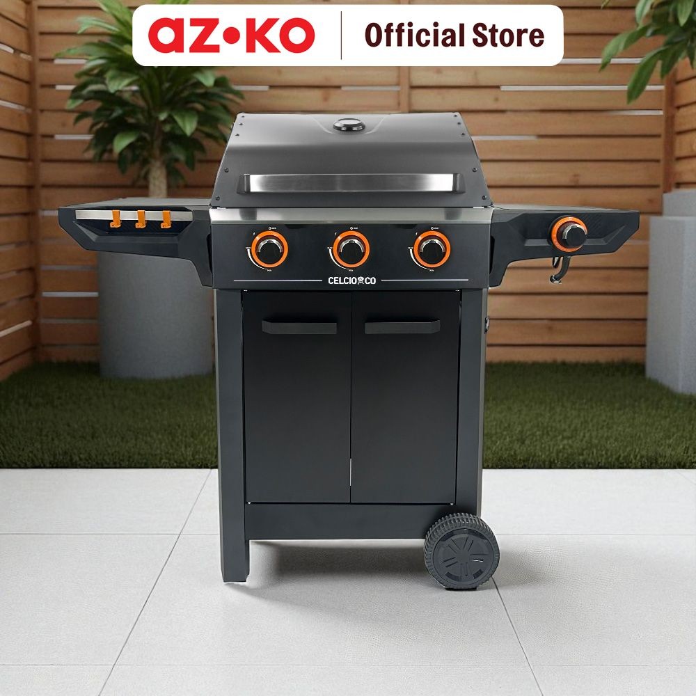 Jual AZKO Celcio&co Pemanggang Gas Bbq Komersial 3 Tungku Dengan Side ...