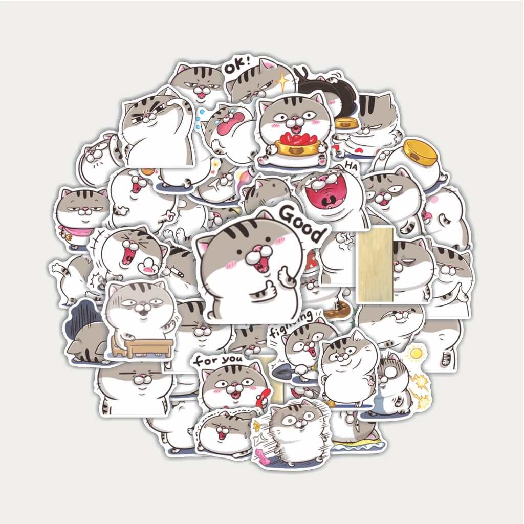 Jual Sticker Pack Fat Cat Ami | Sticker TUMBLR | Stiker LAPTOP KOPER ...