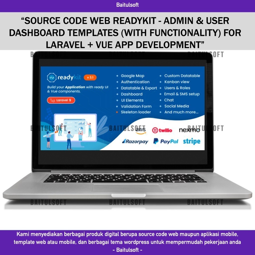 Jual SOURCE CODE APLIKASI WEB READYKIT - ADMIN & USER DASHBOARD ...