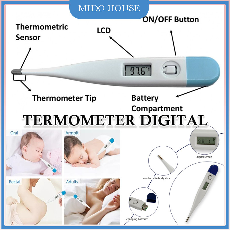 Jual Termometer Digital Anak Bayi Dewasa/ Alat Pengukur Suhu Badan ...