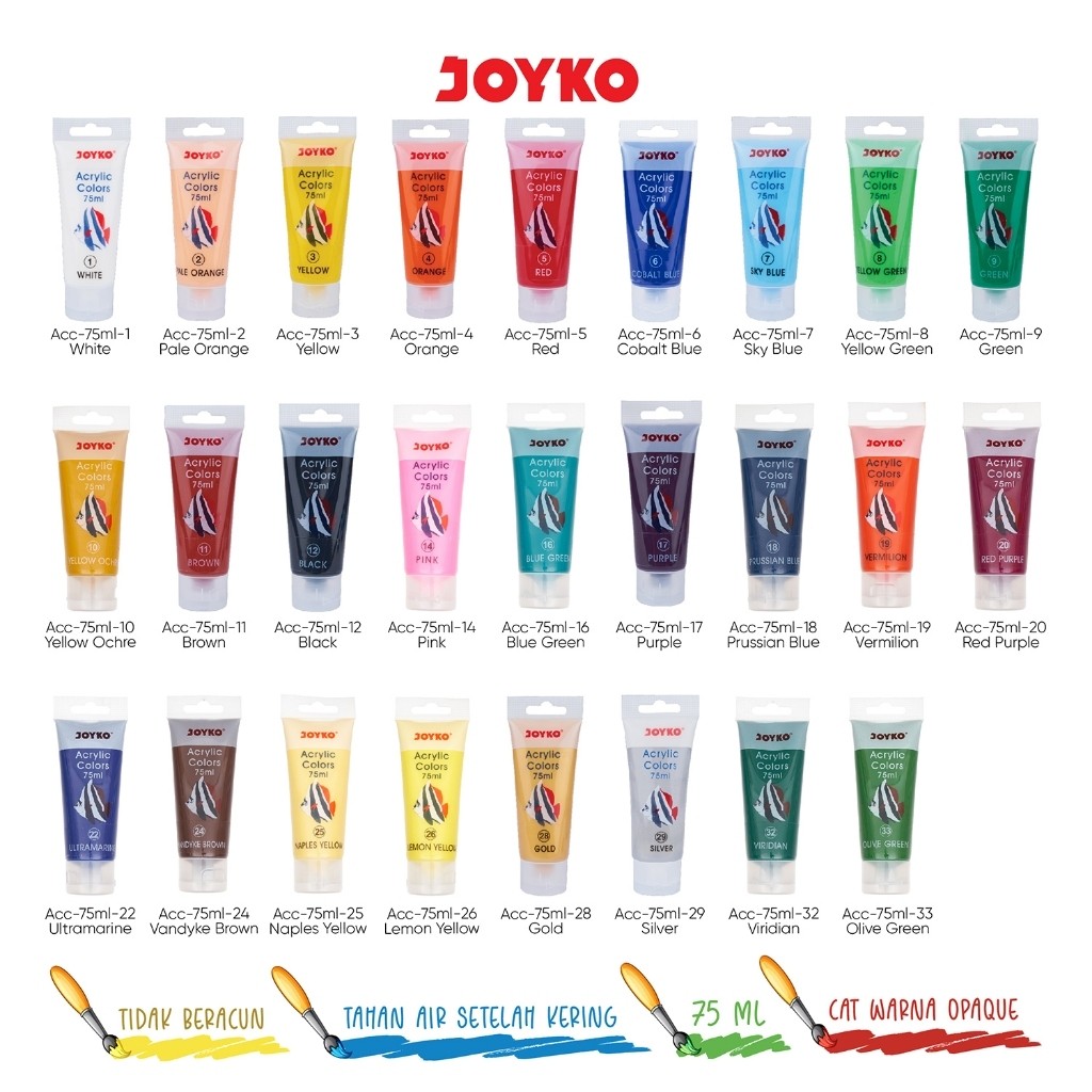 Jual BPP Acrylic Color Cat Akrilik Joyko Acc-75 Ml | Shopee Indonesia