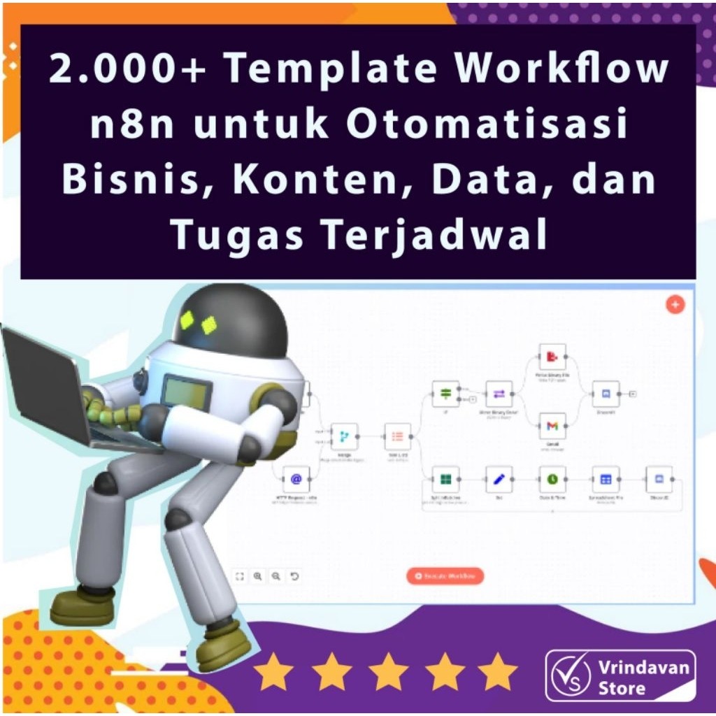 Jual 2.000+ Template Workflow n8n Otomatisasi Bisnis, Konten, Data, dan ...