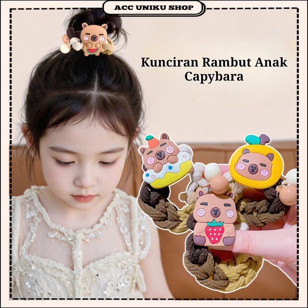Jual AU - IKAT RAMBUT ANAK ICON KAPIBARA KARET KEPANG ELASTIS ...