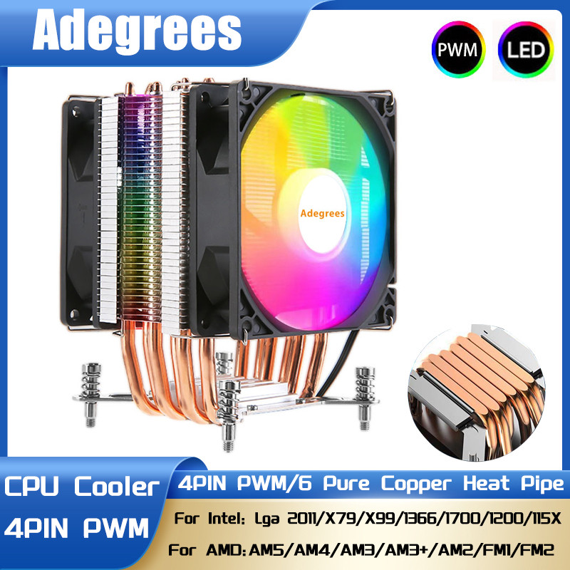 Jual X99 CPU Processor Cooler 4PIN Quiet Ventilador 6 Heat Pipes 2011 ...