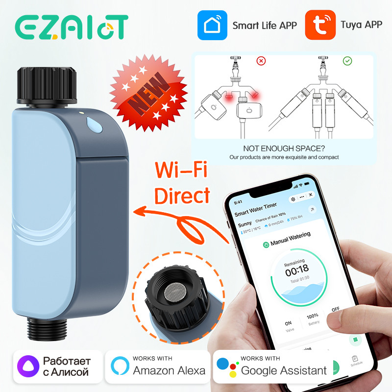Jual Smart WIFI Garden Watering Timer Tuya Automatic Sprinkler Remote ...