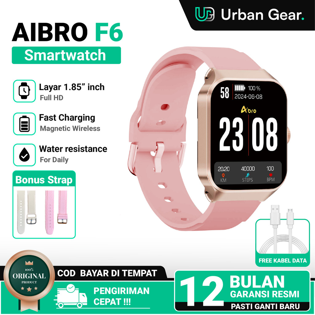 PROMO SPECIAL Smartwatch AIBRO F6 Jam Tangan| Fitur Olaharaga kesehatan  Hi-Fi Sound Music Panggilan Bleuetooth Android IOS Kalkulator Ponsel