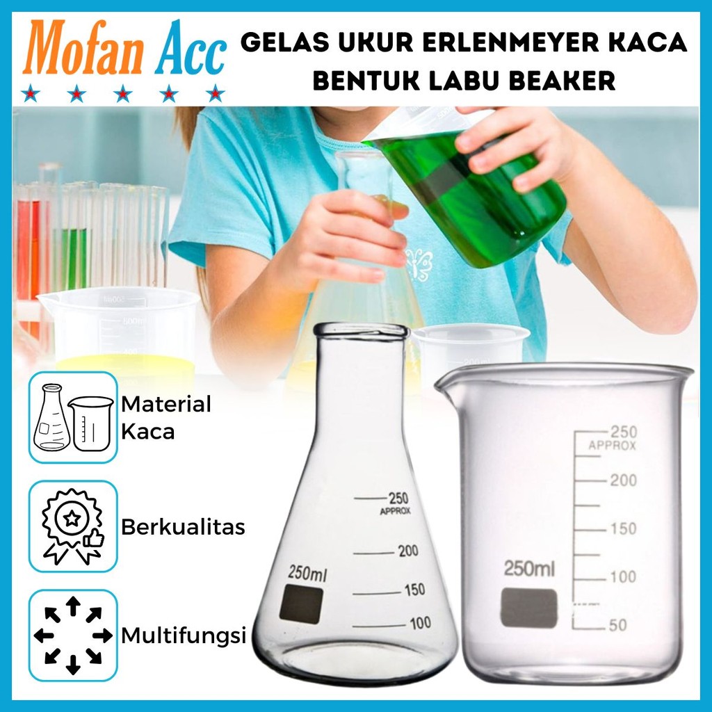Jual Gelas Ukur Erlenmeyer Model Labu Beaker Bahan Acrylic 250ml / Cup ...