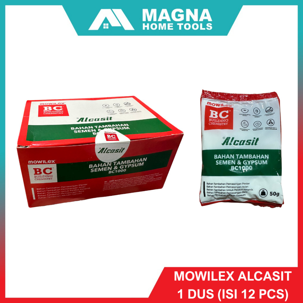 Jual MOWILEX ALCASIT/ALKASIT 50G BAHAN TAMBAHAN SEMEN & GYPSUM BC 1000 ...
