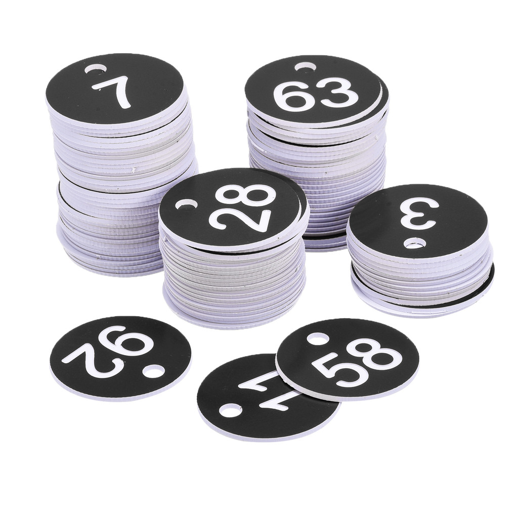 Jual 100Pcs Plastic ID Number Tags Key Ring Tag Locker Label for Gym ...