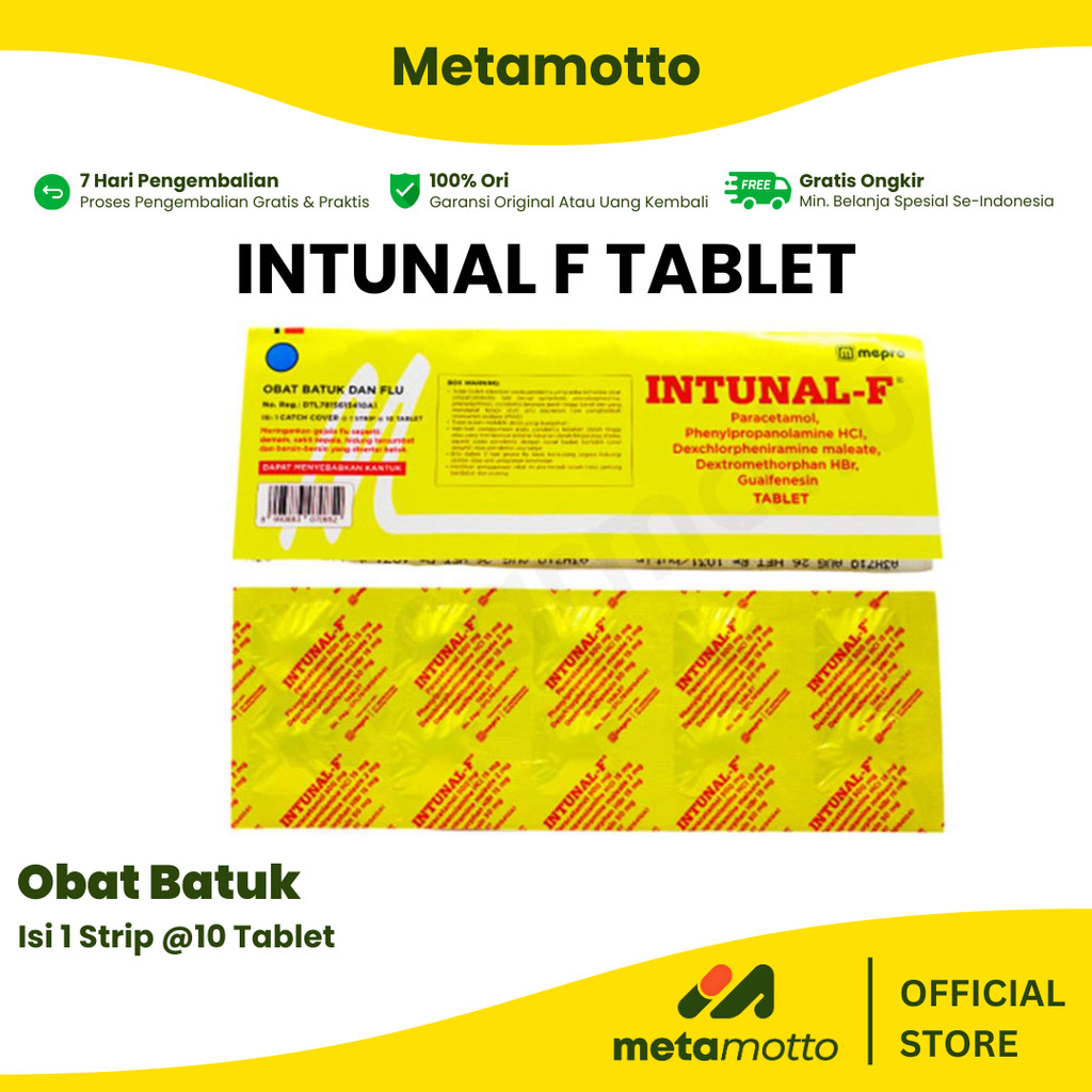 Jual Intunal F Tablet Strip isi 10 Tablet - Obat Flu Bersin - Metamotto ...