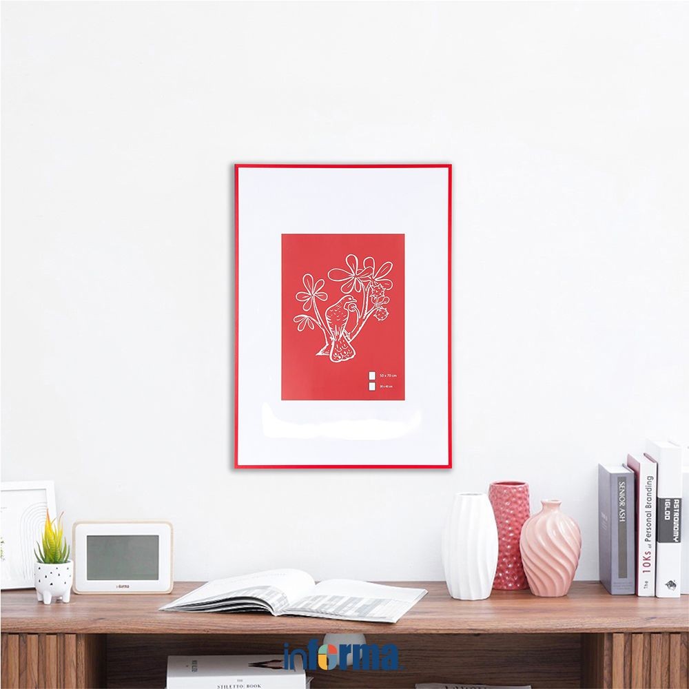 Jual Informa 50X70 cm Bingkai Foto Dinding Alumunium - Merah Photo ...