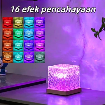 Lampu Kristal Meja RGB 16 Warna Sentuhan Dekorasi Romantis Cocok Ruang Tamu Kamar Tidur