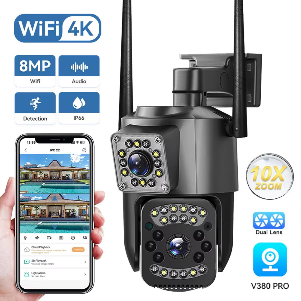 Jual V380 Pro CCTV Security Protection 4K 8MP Dual Lens WiFi IP Camera ...