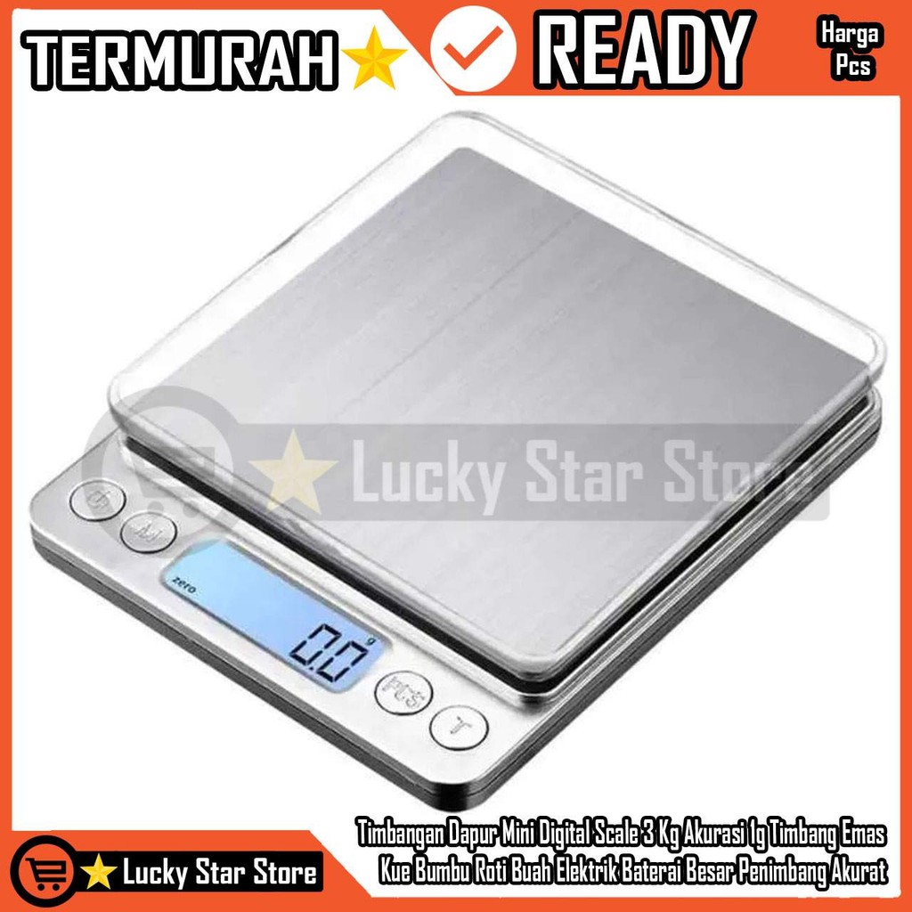 Jual Timbangan Dapur Mini Digital Scale 3 Kg Akurasi 1g Timbang Emas ...
