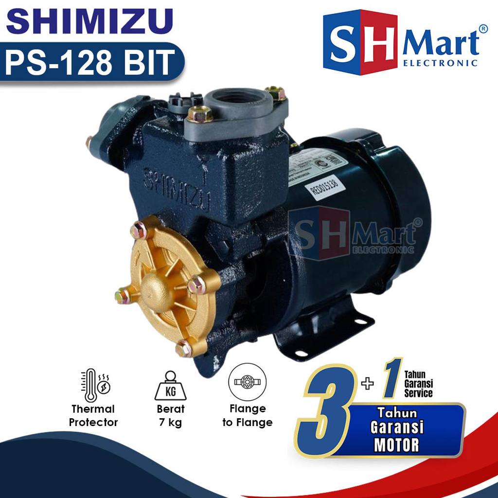 Jual Pompa Air Shimizu PS-128 BIT / PS128BIT Sumur Dangkal Manual 125 ...