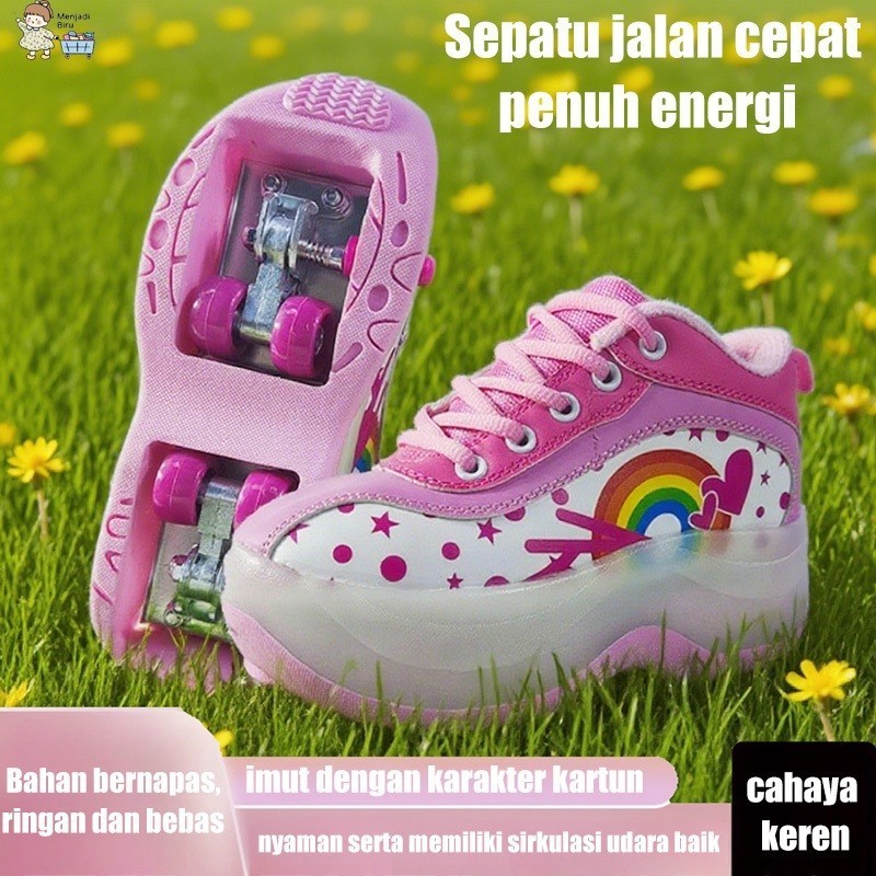 Jual MATOUGUI Sepatu Roda LED Anak – 4 Roda, Sol Menyala, Desain Lucu ...