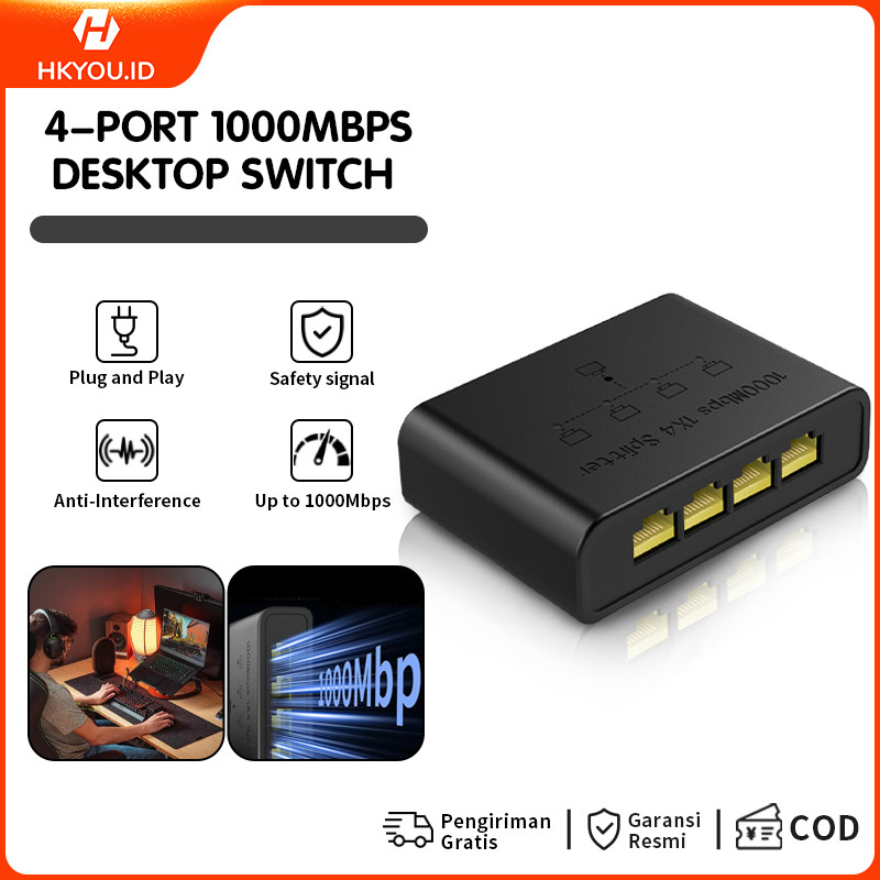 Jual 4 Port Gigabit Unmanaged Switch | Plug & Play | Desktop Ethernet ...
