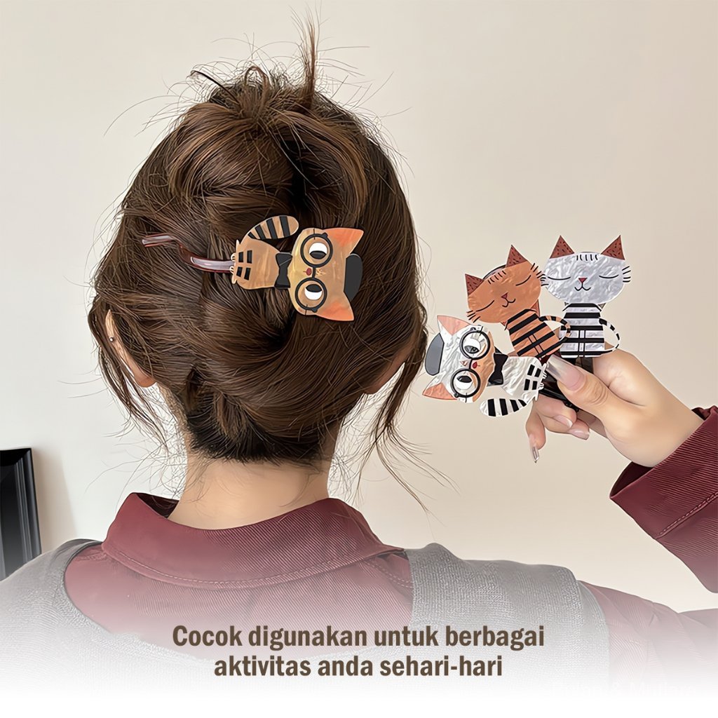 Jual Jedai Rambut Karakter Kucing Lucu | Jepitan Anti Patah Bahan ...